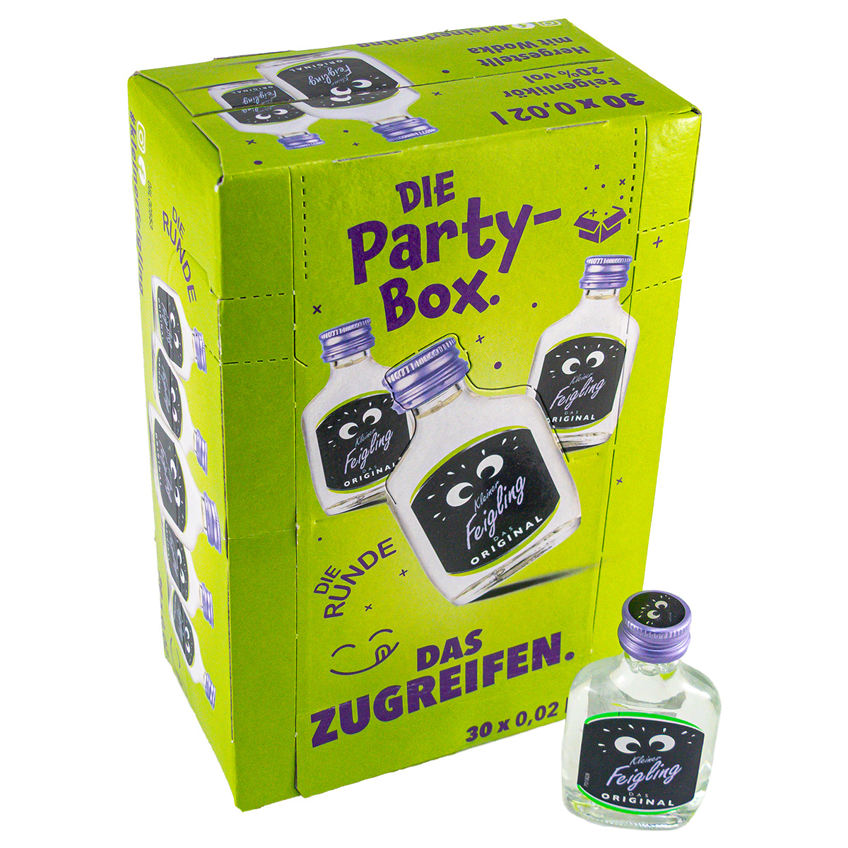 Kleiner Feigling Wodka mit Feige 30 Flaschen je 0,02 Liter in Box 20%vol.