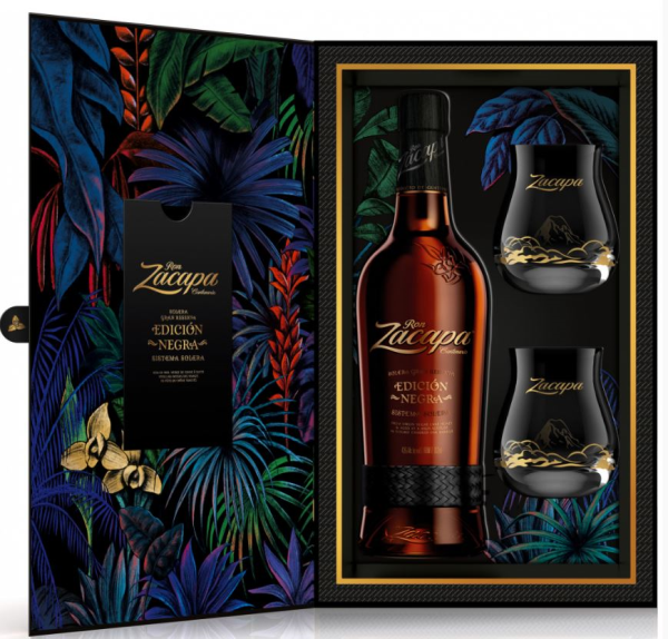 Zacapa Edición Negra Rum 0,7 Liter 43%vol. + 2 Glasses Zacapa Edición Negra Rum 0,7 Liter 43%vol. + 2 Glasses