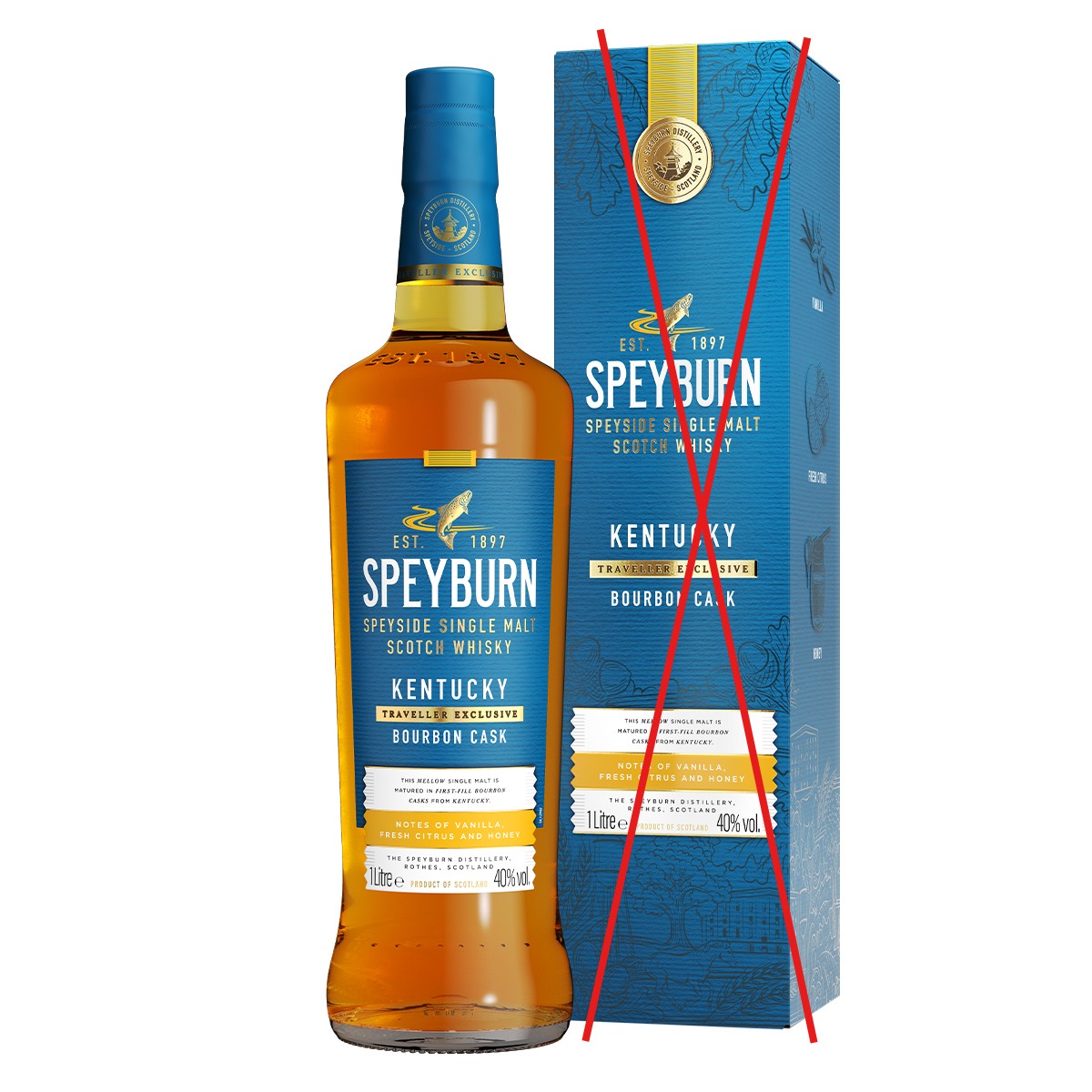 Sonderposten: Speyburn Kentucky Bourbon Cask Speyside Single Malt Scotch Whisky 40%vol. 1Liter