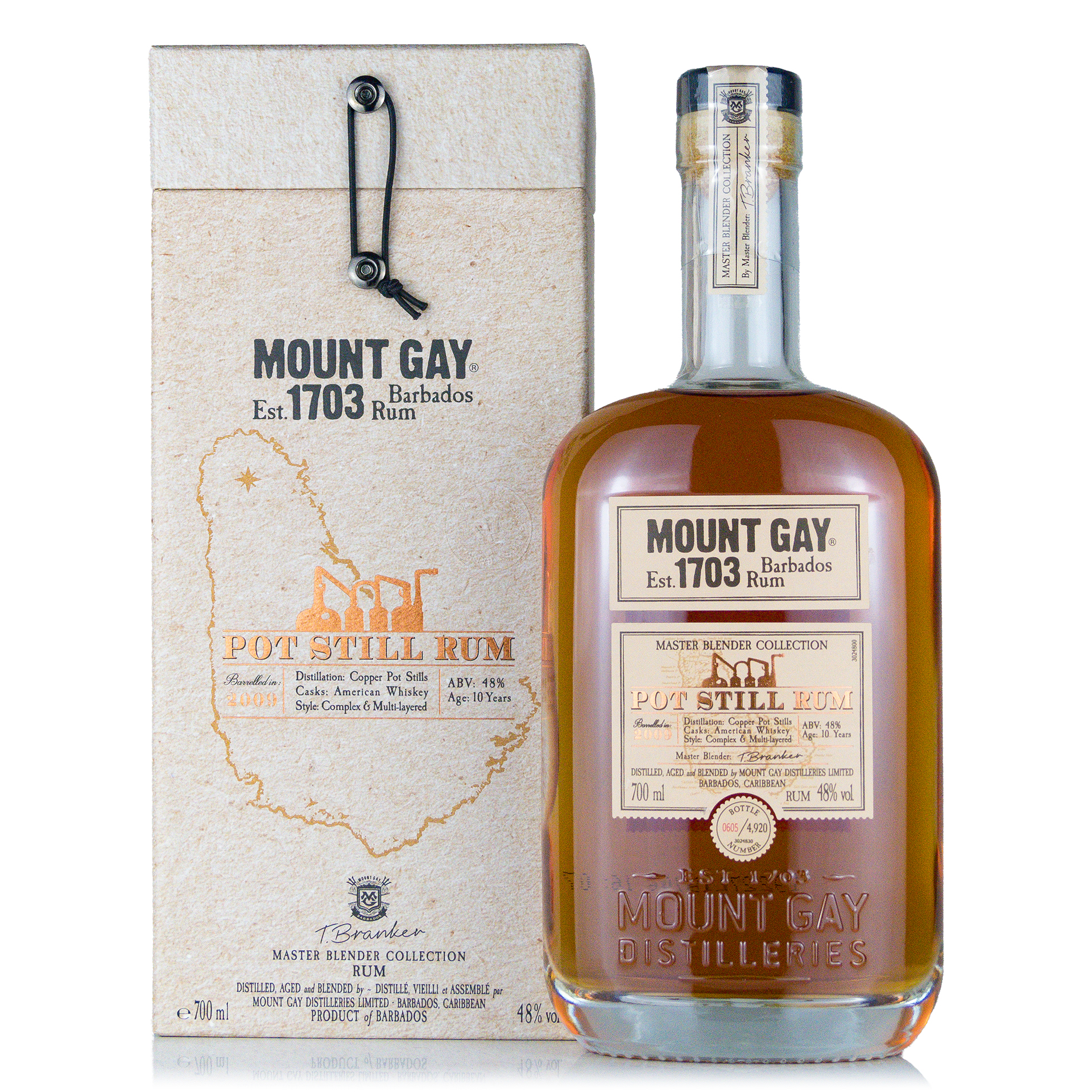 Mount Gay Pot Still 10 Years 48%vol. 0,7 Liter 