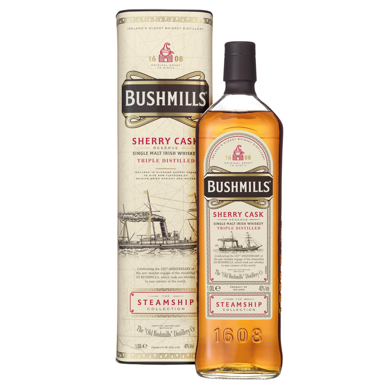 Bushmills Steamship Sherry Cask 1 Liter 40%vol. Bushmills Steamship Sherry Cask 1 Liter 40%vol.