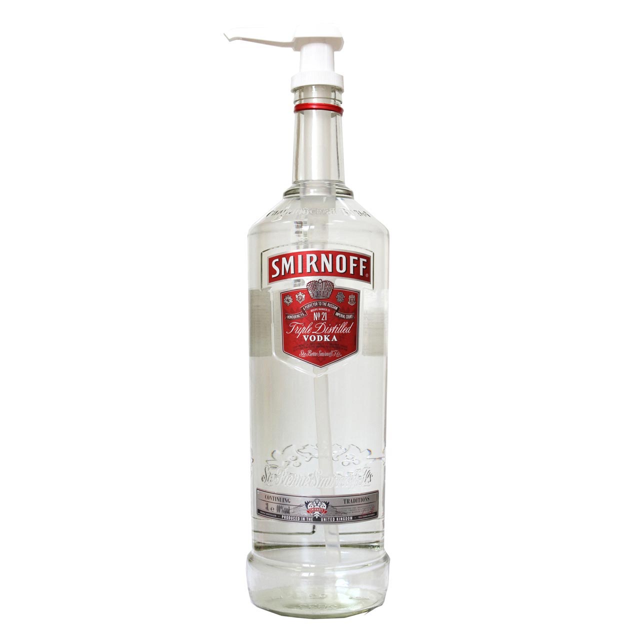 Smirnoff Red Label 3 Liter mit Pumpe 40%vol.