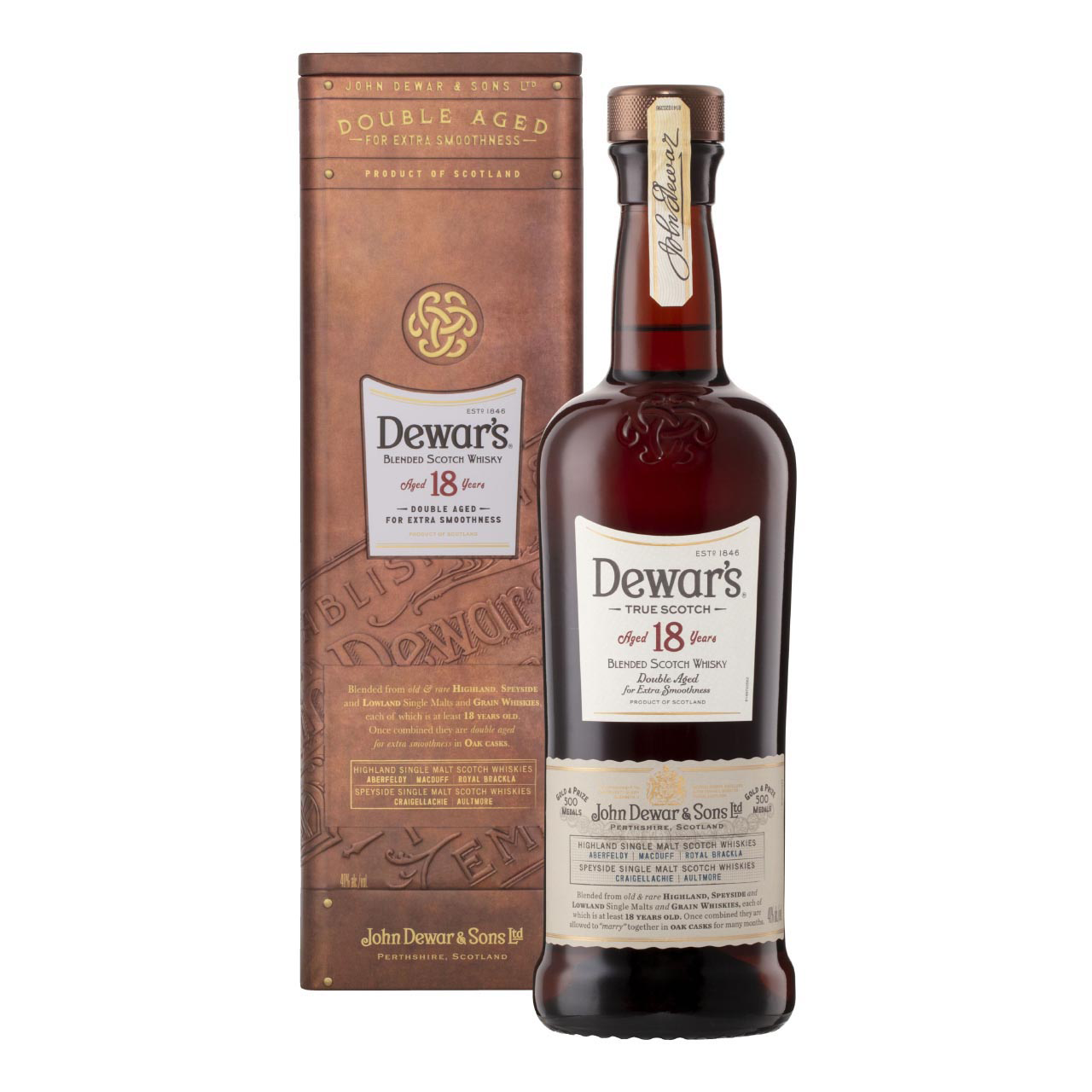 Dewars 18 Years Blended Scotch 1 Liter 40%vol. Dewars 18 Years Blended Scotch 1 Liter 40%vol.