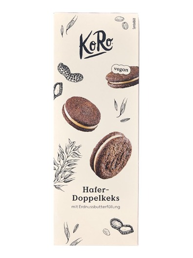 KoRo Oat Cocoa Sandwich Cookies with Peanut Butter Cream 180g