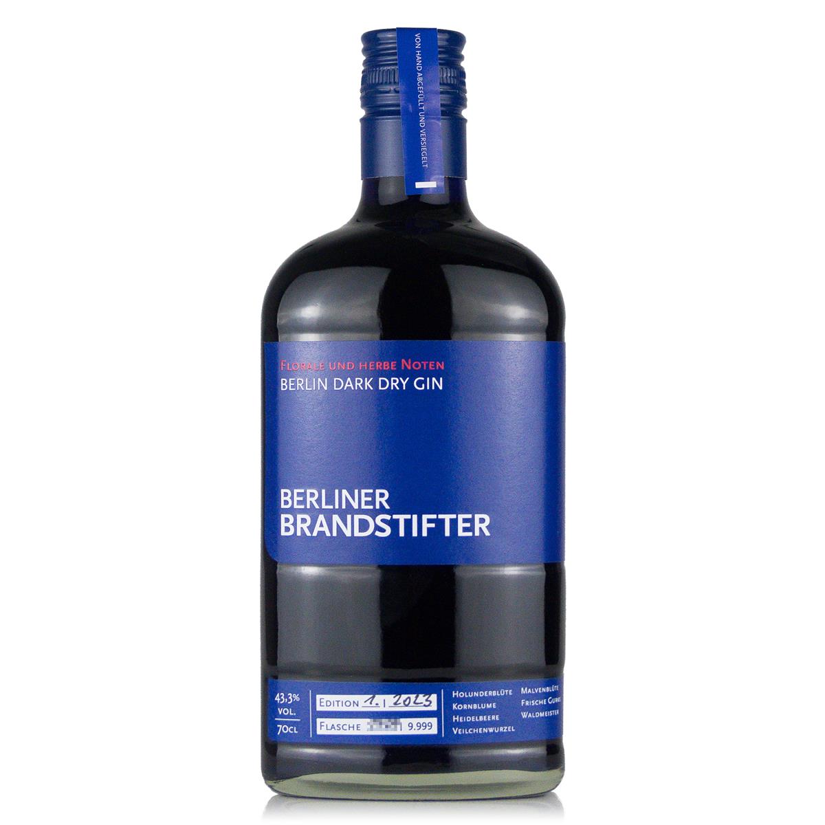 Berliner Brandstifter DARK Dry Gin 43,3%vol. 0,7 Liter