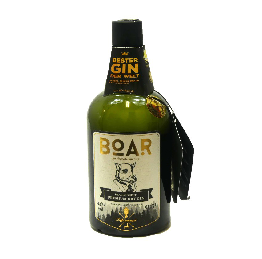 BOAR Blackforest Premium Dry Gin 43%vol. 0,5 Liter BOAR Blackforest Premium Dry Gin 43%vol. 0,5 Liter