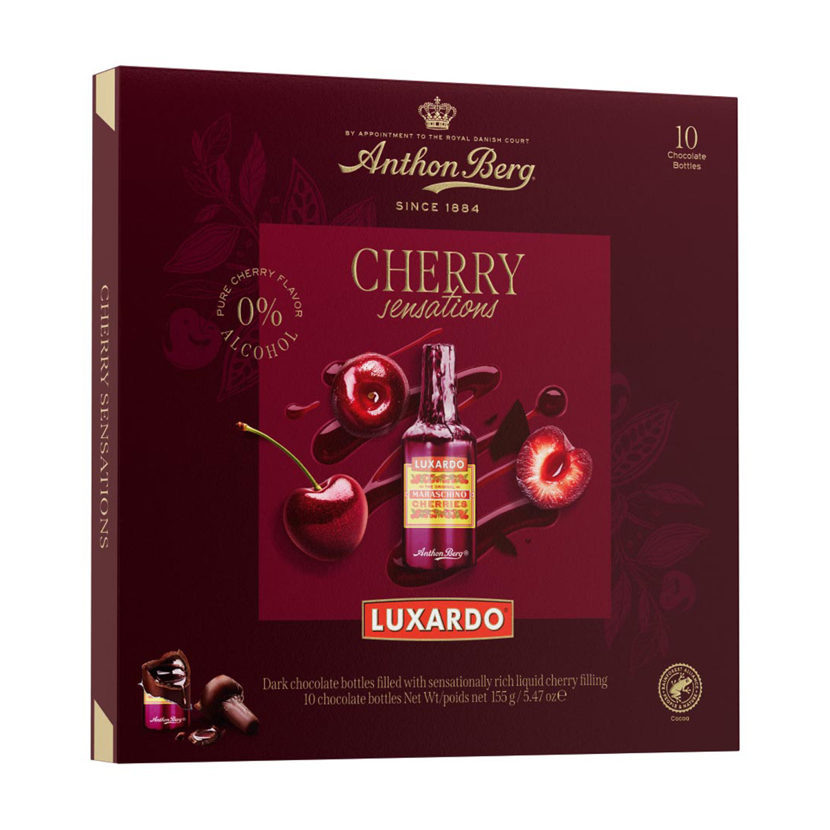 Anthon Berg Luxardo Sensations Dark Chocolate with Liquid Cherry Filling 155g