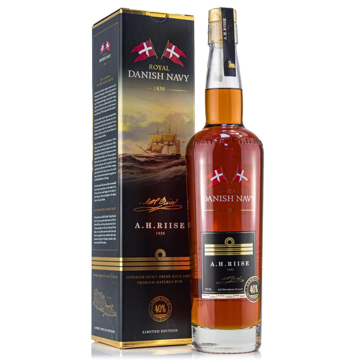 A.H.Riise Royal Danish Navy Rum 0,7 Liter 40%vol. A.H.Riise Royal Danish Navy Rum 0,7 Liter 40%vol.