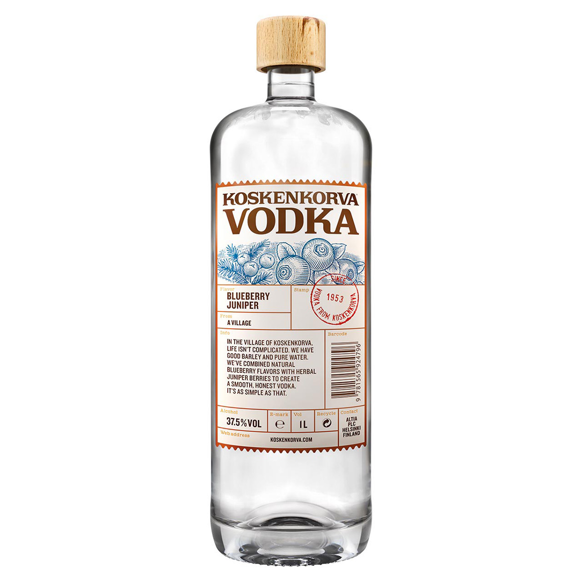 Koskenkorva Blueberry Vodka 37.5%vol. 1 Liter