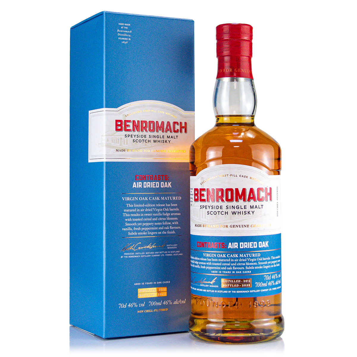 Benromach Virgin Oak Air Dried Oak 2012/2023 Speyside Whisky 46%vol. 0,7Liter
