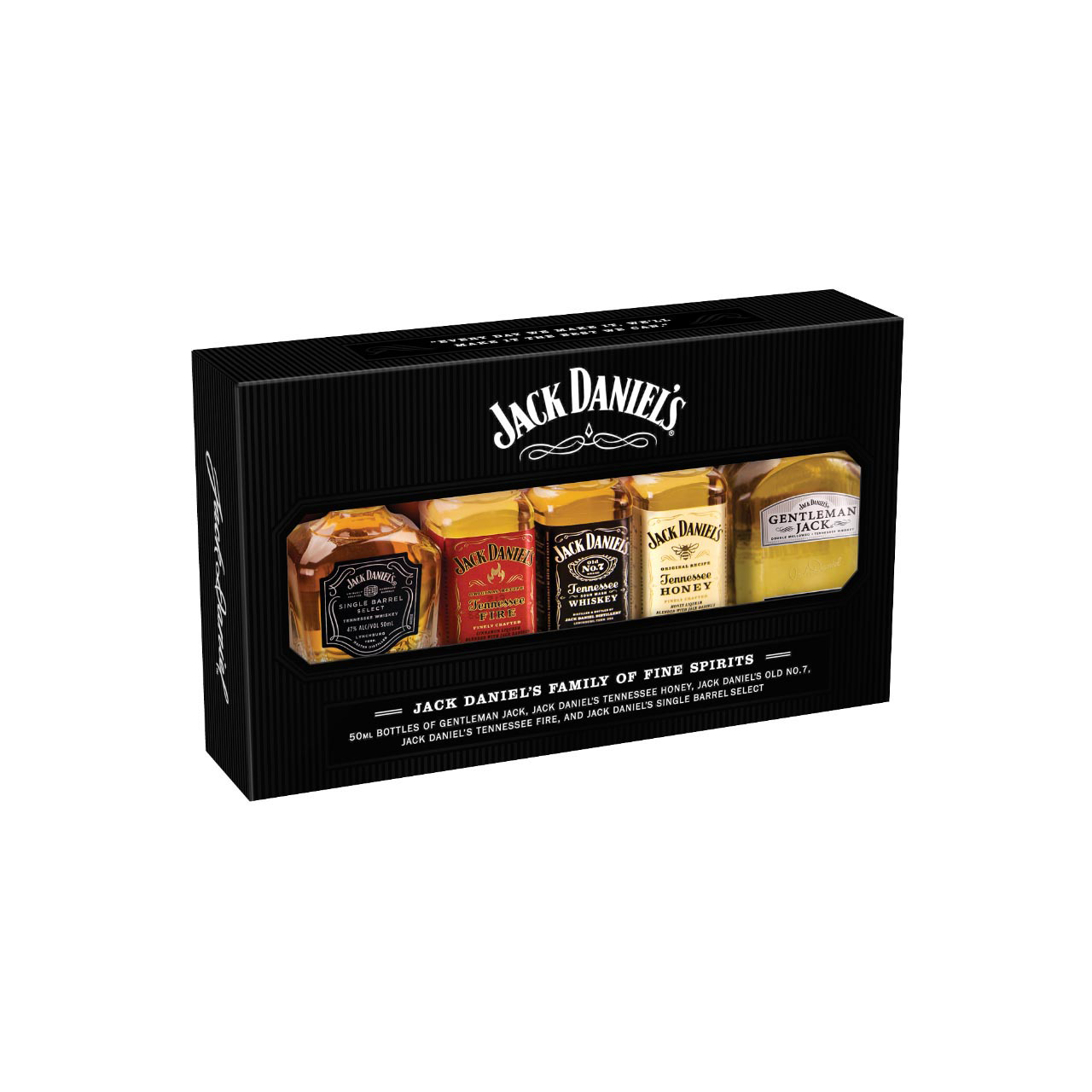 Jack Daniel's Set Family of Fine Spirits 5x 5cl 0,25 Liter 39%vol. Jack Daniel's Set Family of Fine Spirits 5x 5cl 0,25 Liter 39%vol.