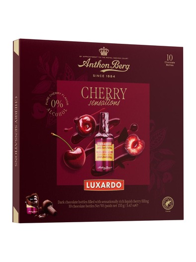 Anthon Berg Luxardo Sensations Dark Chocolate with Liquid Cherry Filling 155g