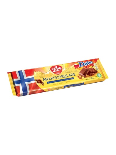 Freia Melkesjokolade Daim 220g Tafel Freia Melkesjokolade Daim 220g Tafel