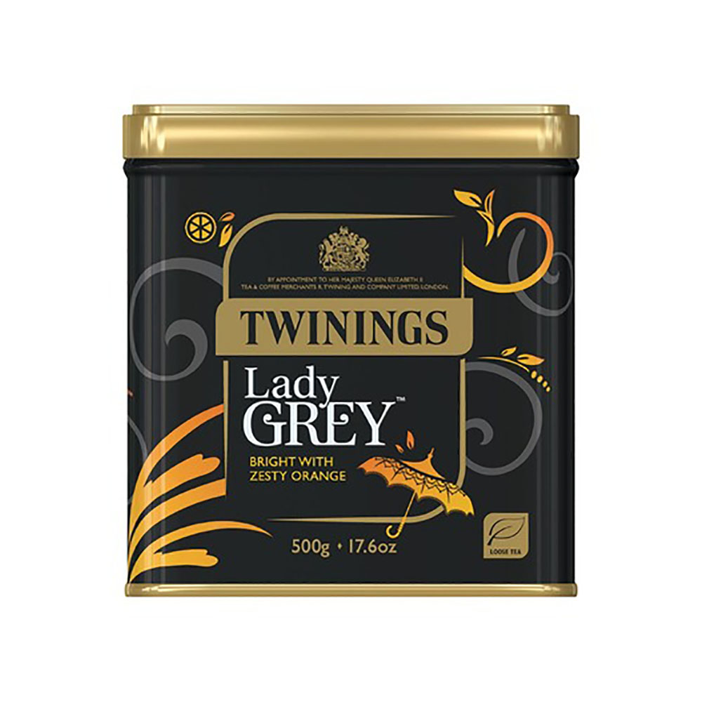 Twinings Lady Grey Zesty Orange in Can 500g