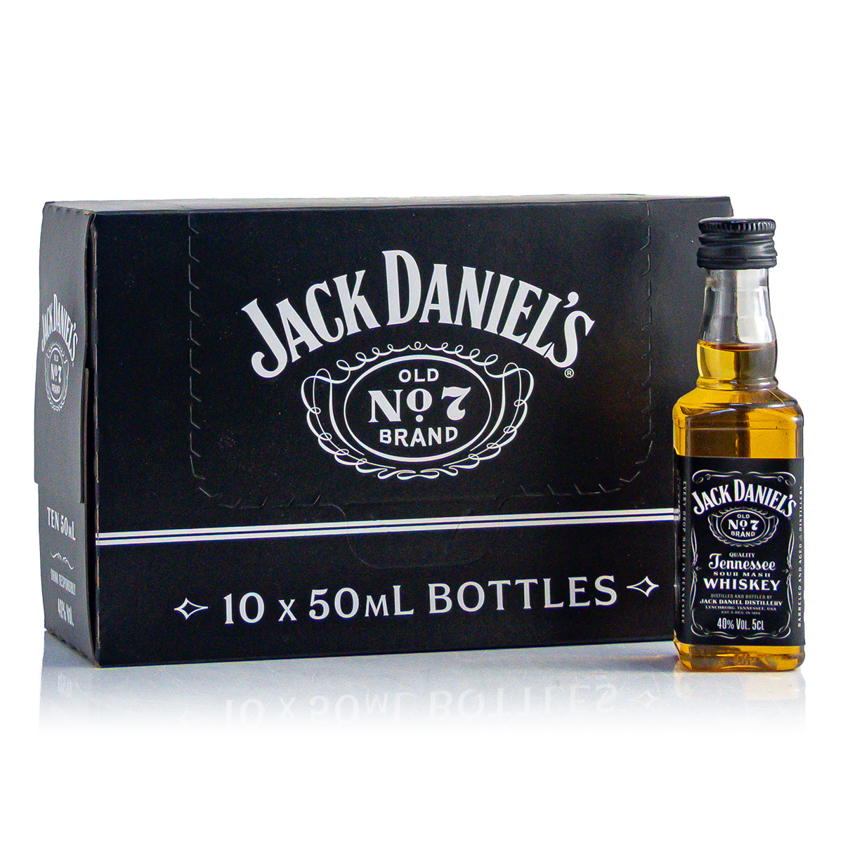 Jack Daniels 10 Flaschen je 0,05 Liter in Box 40%vol.