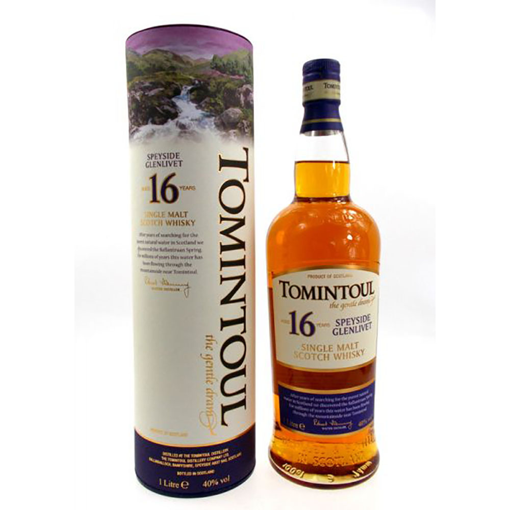 Tomintoul Speyside 16 years 0,7 liter 40% vol. Tomintoul Speyside 16 years 0,7 liter 40% vol.