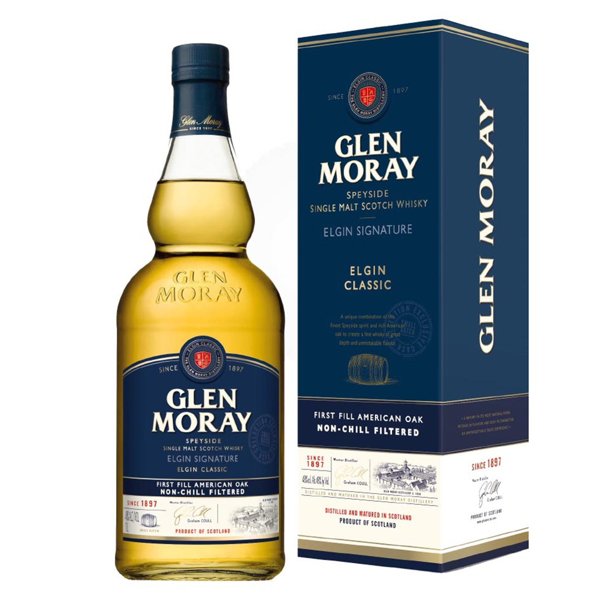 Glen Moray Classic Single Malt 48%viol.  1 Liter