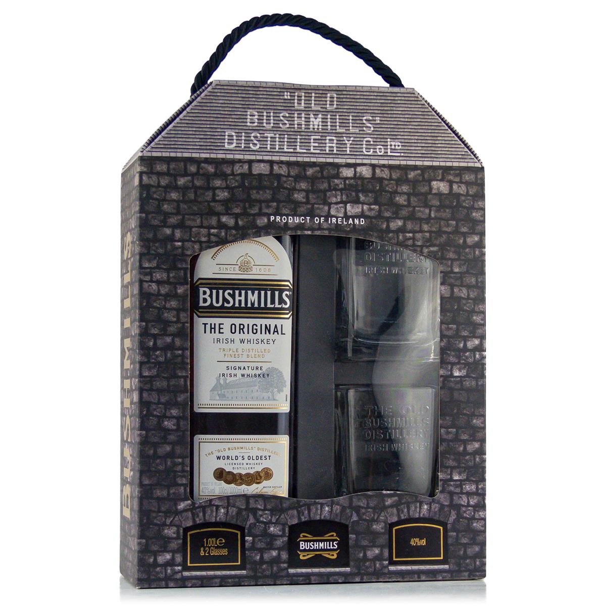 Bushmills Original + 2 glasses 1 liter 40% vol. Bushmills Original + 2 glasses 1 liter 40% vol.