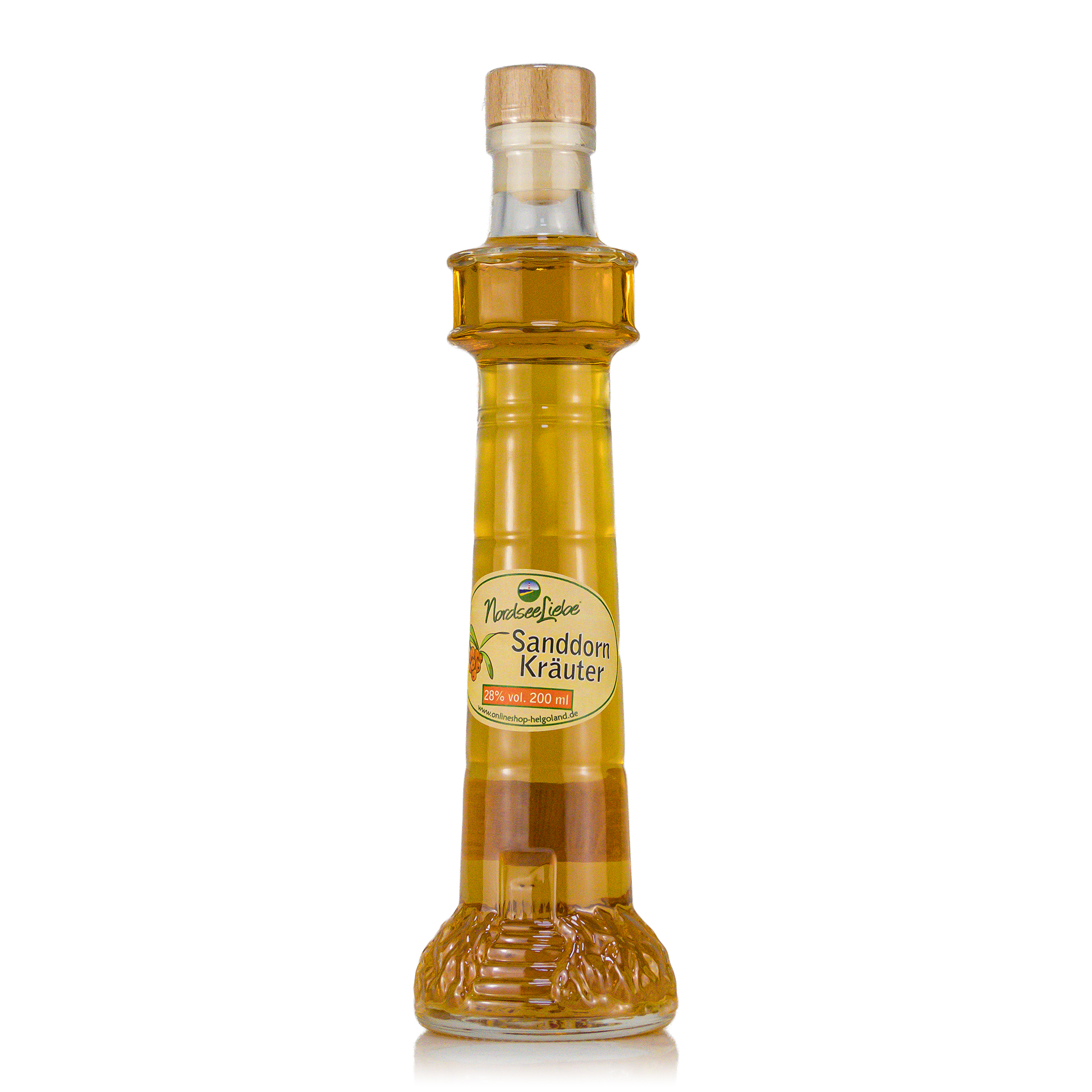 Helgoländer "Nordseeliebe" sea buckthorn with herbs 200ml 28%vol. Helgoländer "Nordseeliebe" sea buckthorn with herbs 200ml 28%vol.