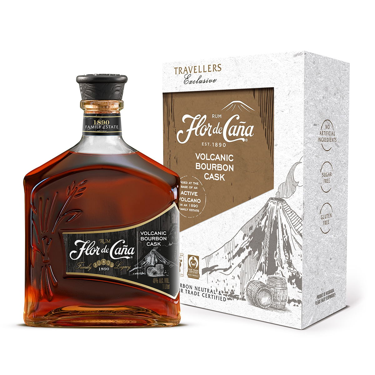 Flor de Caña 18 Year Old Volcanic Bourbon Cask Rum 40% 1 Litre