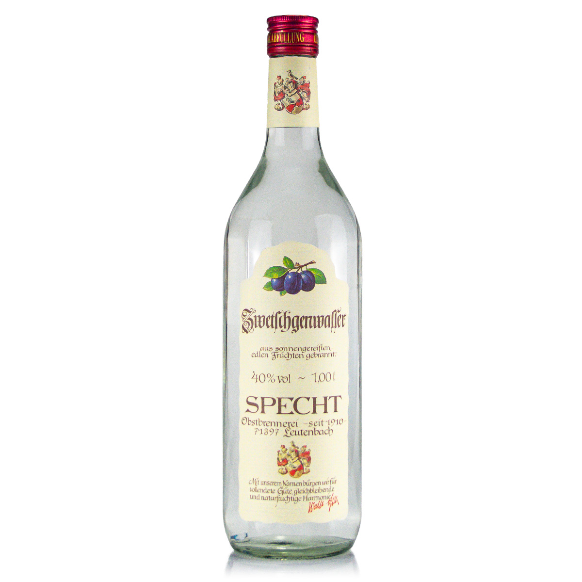 Specht Plumwater 40%vol. 1 Liter