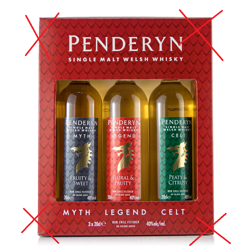 Penderyn Dragon Range Giftpack  3x 0,2 Liter 40%vol.