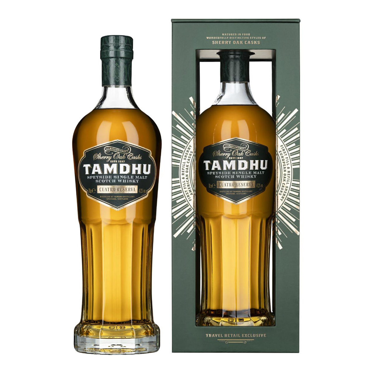 Tamdhu Cuatro Reserva Sherry Oak Cask Whisky 41,2%vol. 0,7 Liter