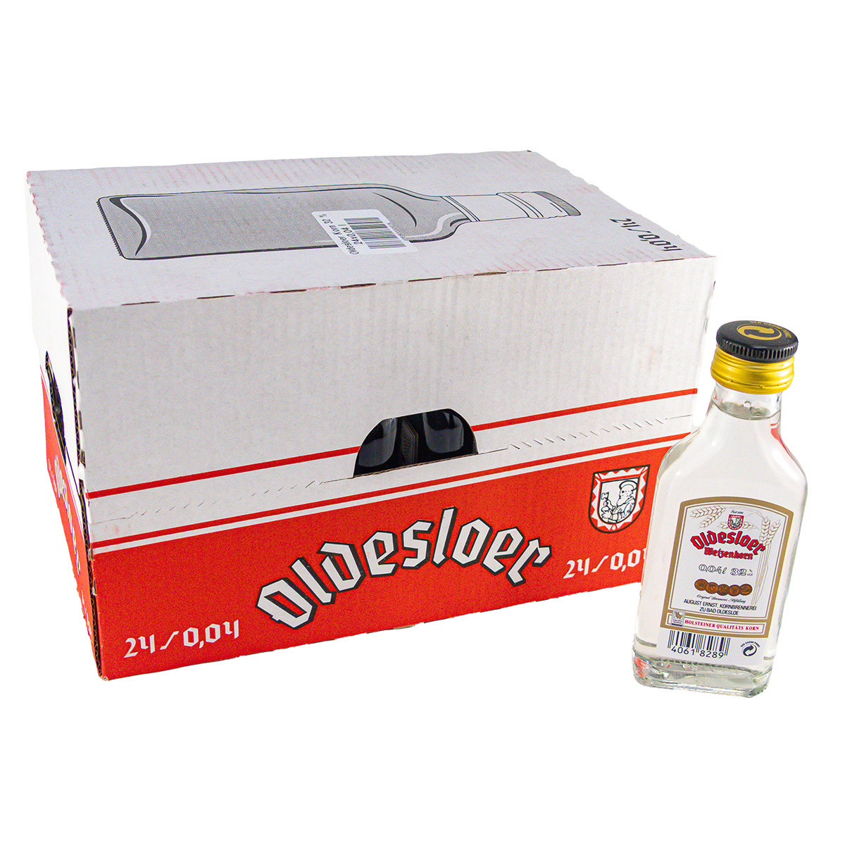 Oldesloer Weizenkorn 24 Flaschen je 0,04 Liter in Box 32%vol.