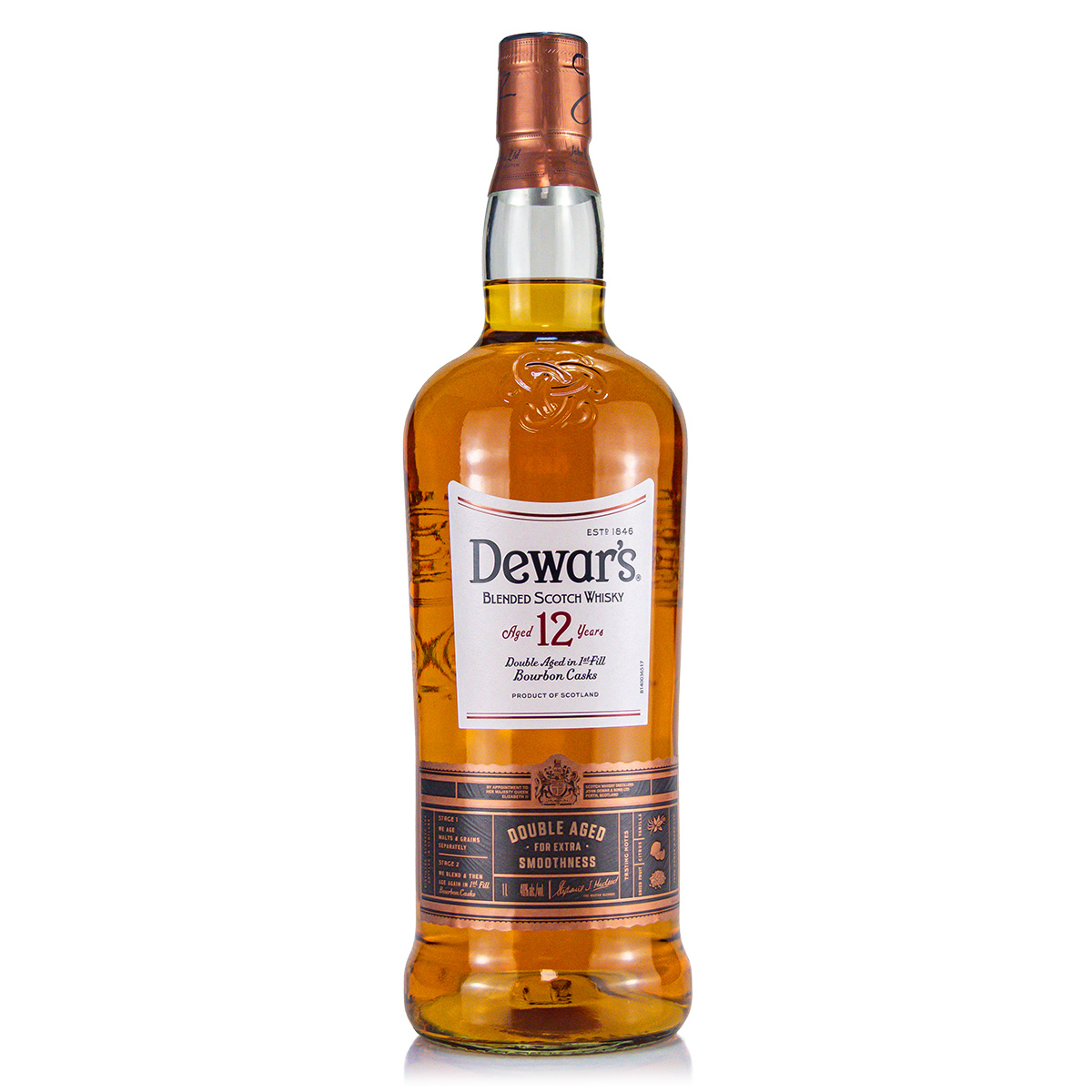 Dewars 12 Jahre Double Aged Bourbon Casks 1 Liter 40%vol.