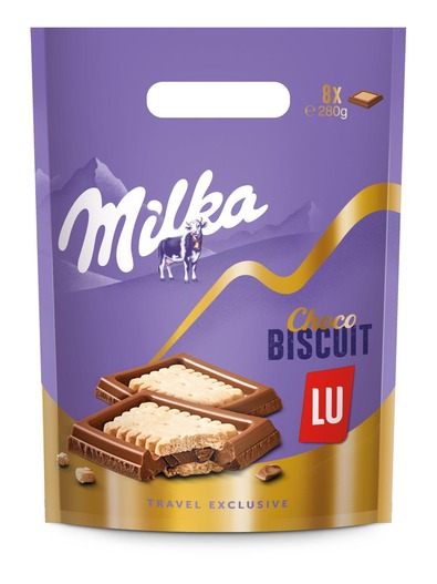 Milka Alpine Milk Chocolate and LU Cookies Bag 280g Milka Alpine Milk Chocolate and LU Cookies Bag 280g